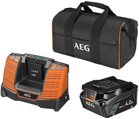 AEG Tools Σετ Μπαταρίας Χωρητικότητας 4Ah 18V με Φορτιστή