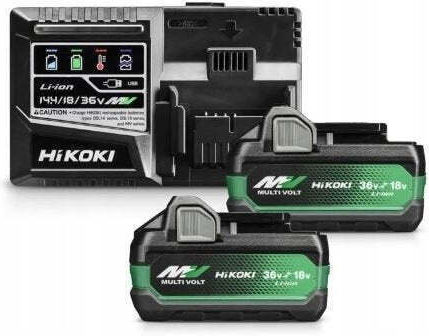 Hikoki 18V 5,0Ah Akku BSL1850 2 Stück + Ladegerät UC18YSL3