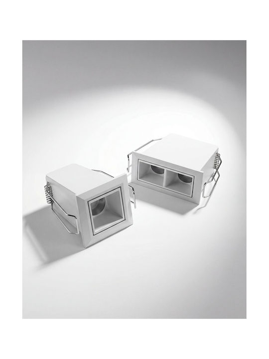 VK Lighting Spot Încastrat Metalic Paralelogram cu LED Încorporat și Lumină Albă Caldă Alb 7.5x4.9cm