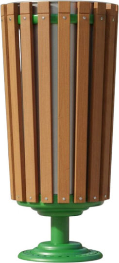Wooden Waste Bin 45lt Green