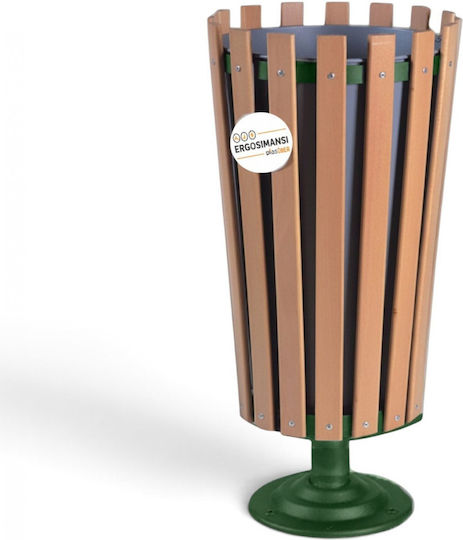 Wooden Waste Bin 45lt Green