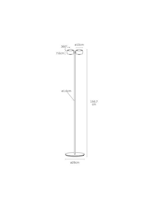 VK Lighting LED Floor Lamp Height 156.7cm Rose Gold VK Lighting LED Floor Lamp Height 156.7cm Rose Gold