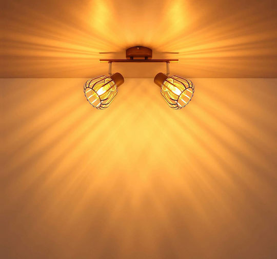 Globo Lighting Διπλό Σποτ σε Καφέ Χρώμα