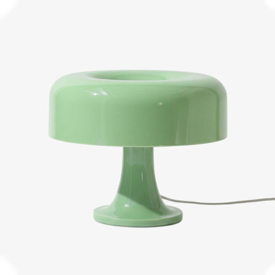 Next Plastik Vintage Tischlampe mit Grünem Hut und Basis