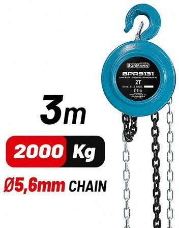 Bormann Chain Hoist BPA9231 for Weight Load up to 2t Yellow