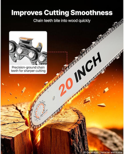 Vevor Gasoline Chainsaw 2.95hp 6.75kg with 50.8cm Blade and Easy Start
