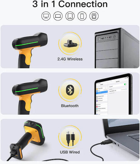 Inateck Handheld-Scanner Drahtlos mit 1D-Barcode-Lesefunktion