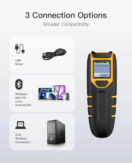 Inateck Scanner Χειρός Ασύρματο με Δυνατότητα Ανάγνωσης 1D Barcodes