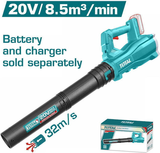 Total Handgeführter Akku-Bläser 20V Solo mit Maximaler Luftgeschwindigkeit 115km/h