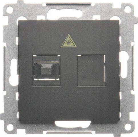 Simon 54 Light Socket Optical Single Sc Apc Module Matt Black Dgs1.01/49