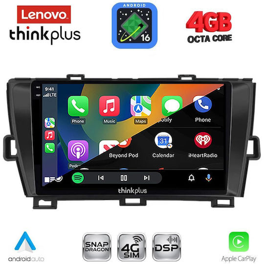 Lenovo Car Audio System for Toyota Prius 2009-2015 Bluetooth USB WiFi GPS Apple CarPlay Android Auto with 9" Touch Screen