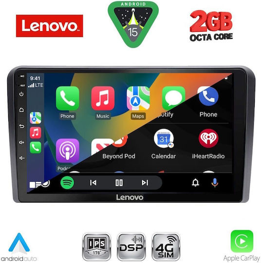 Lenovo Автомобилна Аудио Система за Fiat Panda 2003-2012 Bluetooth USB Вграден Wi-Fi GPS Apple CarPlay Android Auto с Touch Screen 9"