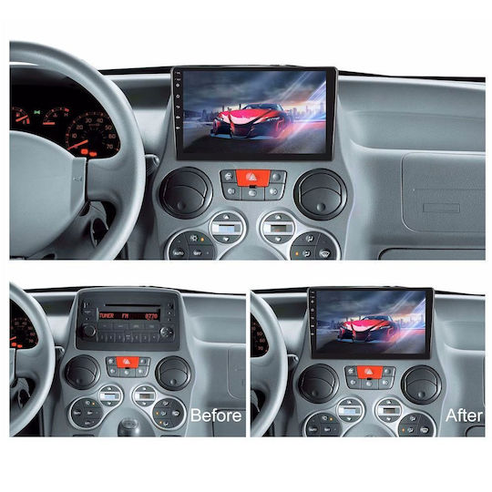 Lenovo Автомобилна Аудио Система за Fiat Panda 2003-2012 Bluetooth USB Вграден Wi-Fi GPS Apple CarPlay Android Auto с Touch Screen 9"