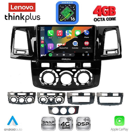 Lenovo Sistem Audio Auto Pentru Toyota Hilux 2005-2016 Bluetooth USB Wi-Fi GPS Apple CarPlay Android Auto Cu Ecran Tactil 9"