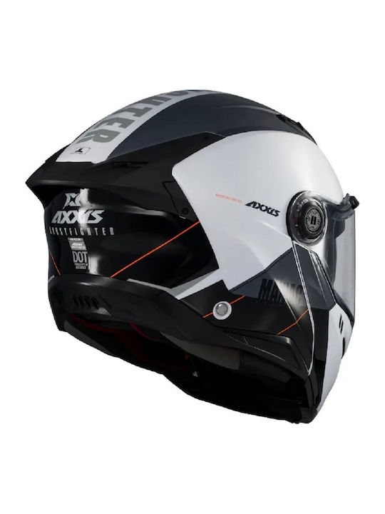 Axxis Ghostfighter SV Maniac Schwarz/Weiß Motorradhelm Flip-Up DOT / ECE 22.06 Gewicht (+/-50 gr) mit Sonnenblende