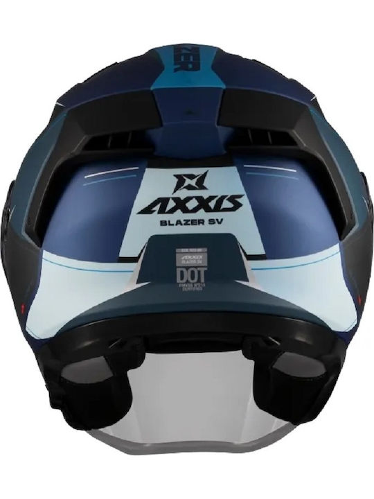 Axxis Blazer SV Black/Blue/White Mat Каска за мотор Джет ECE 22.06 1550гр със Sunvisor