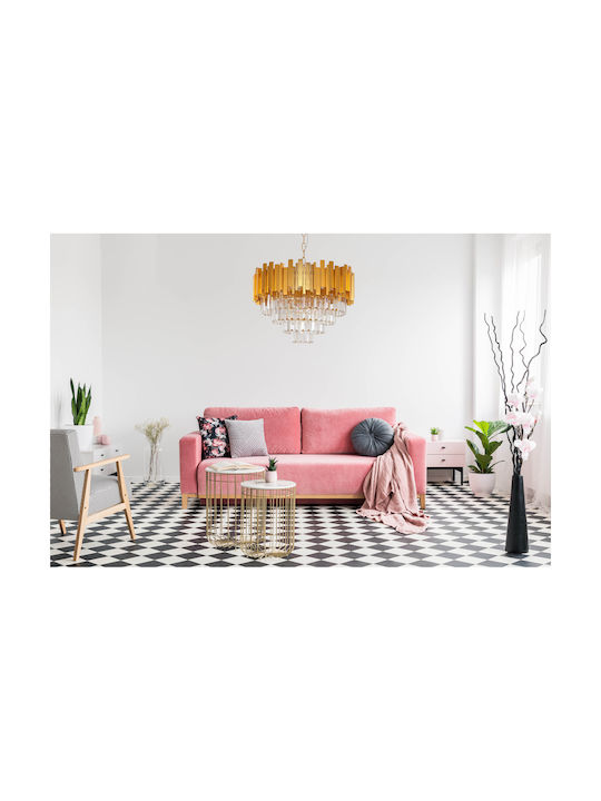 Agora Lighting Πολυέλαιος Ø50cm με Κρύσταλλα Χρυσός Agora Lighting Πολυέλαιος Ø50cm με Κρύσταλλα Χρυσός