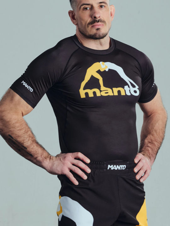 Manto Ανδρική Κοντομάνικη Μπλούζα MN-R960-BK για Jiu-Jitsu Μαύρη