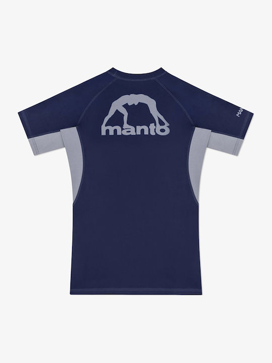 Manto Men's Short Sleeve Shirt MN-R971-BL for Jiu-Jitsu Blue