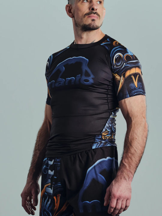 Manto Men's Short Sleeve Shirt MN-R967-BK for Jiu-Jitsu Black