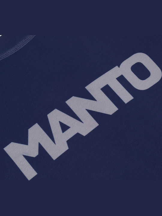 Manto Men's Short Sleeve Shirt MN-R971-BL for Jiu-Jitsu Blue