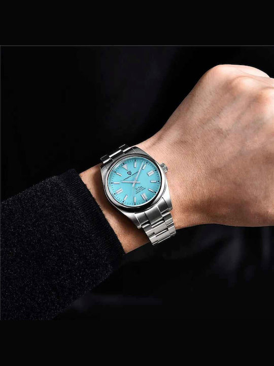 Pagani Design Ceas Bărbătesc 39.7mm Automat cu Brățară Metalică Argintiu/Ice Blue