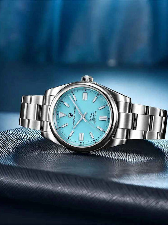 Pagani Design Ceas Bărbătesc 39.7mm Automat cu Brățară Metalică Argintiu/Ice Blue