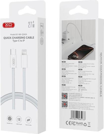 XO Cablu USB-C la Lightning 27W Alb 3m Q260CLWH