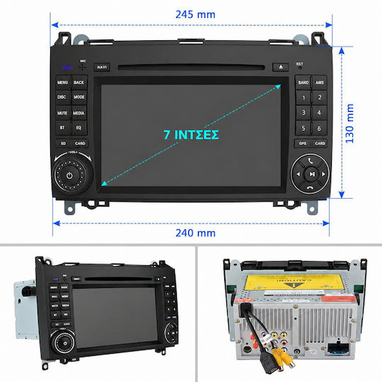 Junsun Автомобилна Аудио Система за Mercedes-Benz Sprinter / Viano / Vito (Bluetooth/USB/Вграден Wi-Fi/GPS/Apple CarPlay/Android Auto/CD) с Touch Screen 7"