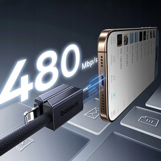 Baseus USB към Type-C / Lightning кабел Черен 1m