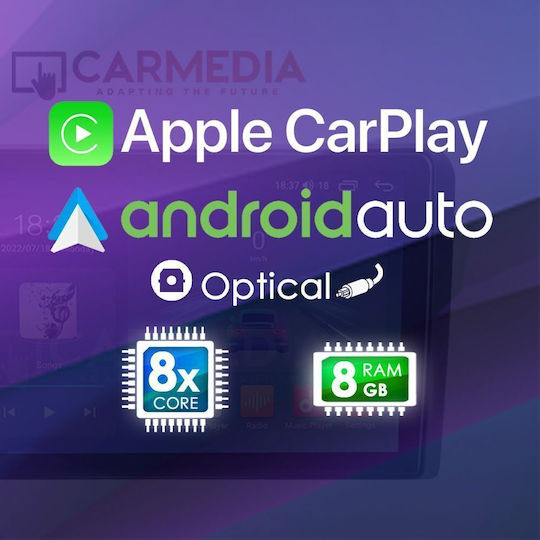 Carmedia Car Audio System for Toyota Prado 2014-2017 Bluetooth USB WiFi GPS Apple CarPlay Android Auto with 10" Touch Screen