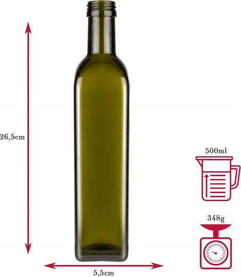 10x Bimberek Wein-/Getränkeflaschen Marasca Olive 500ml