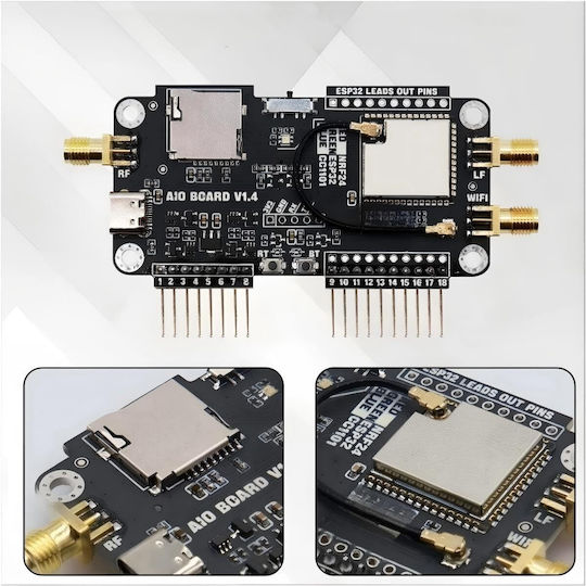 Placă de Extindere 3 în 1 Nrf24 Esp32 Flipper Zero Cc1101 Modul 2.4g Wifi Slot Card Sd Firmware Marauder Preinstalat