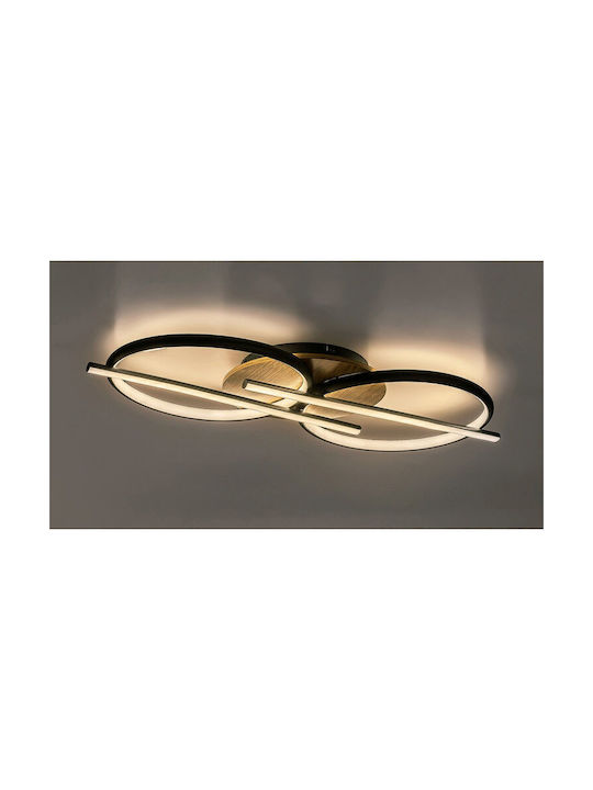 Rabalux Smart Deckenleuchte Schwarz mit Integrierter LED und Fernbedienung