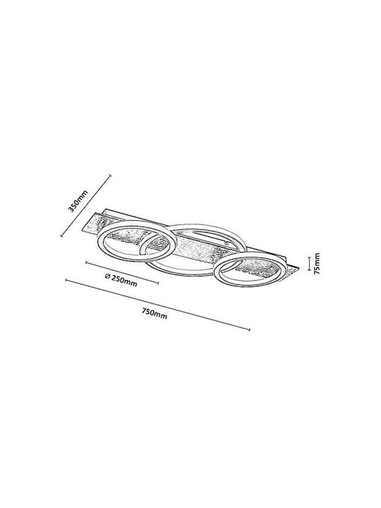 Rabalux Smart Deckenleuchte montieren 75cm Schwarz mit Integrierte LED und Fernbedienung