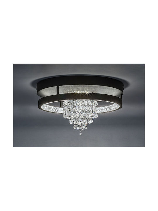 Rabalux Smart Deckenleuchte Schwarz mit Integrierter LED und Kristallen