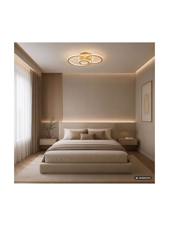 Rabalux Smart Deckenleuchte montieren 52cm Gold mit Integrierte LED und Fernbedienung