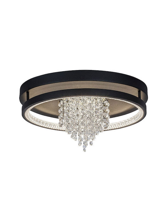 Rabalux Smart Deckenleuchte Schwarz mit Integrierter LED und Kristallen