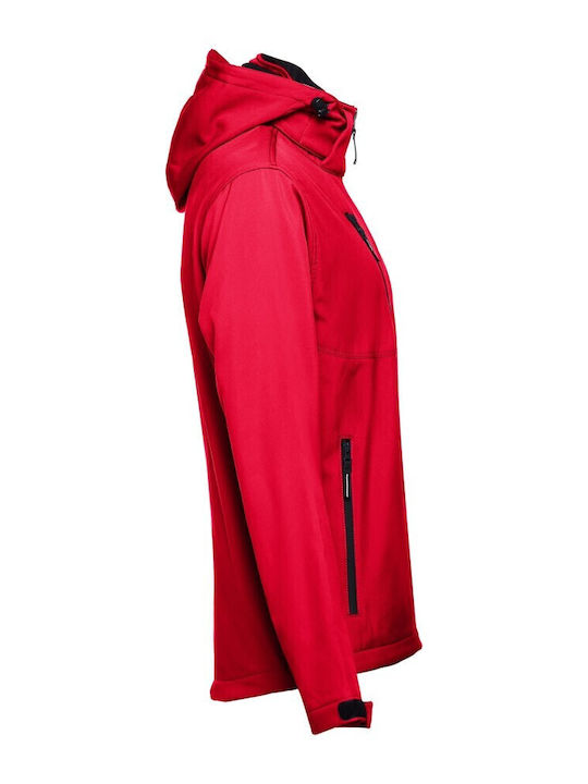 TH Clothes Работно яке Softshell с Поларена Подплата и Отделяща се Качулка Червено