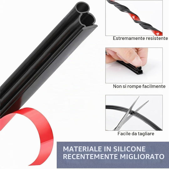 Opritor de curent de aer Bandă adezivă pentru ușă / fereastră în culoare neagră 10mx1cm