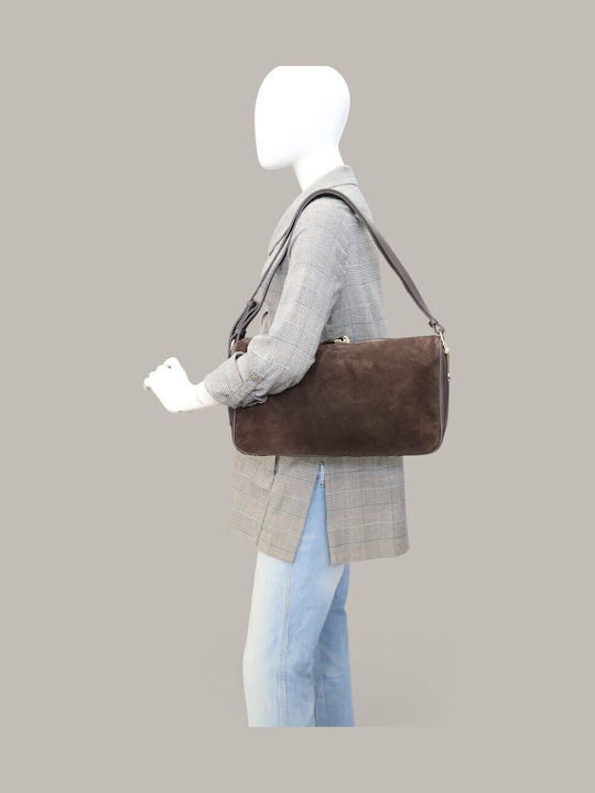 Leather Women's Shoulder Bag Suede Brown