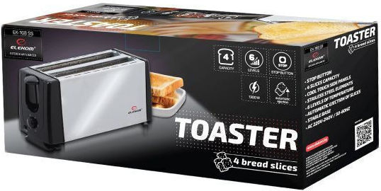 Elekom Gewerbliche Toaster Set 8 Stück Ek-298 Ss + Ek-168 Ss