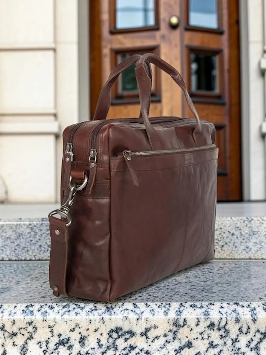 Δερμάτινος Ανδρικός Χαρτοφύλακας Καφέ