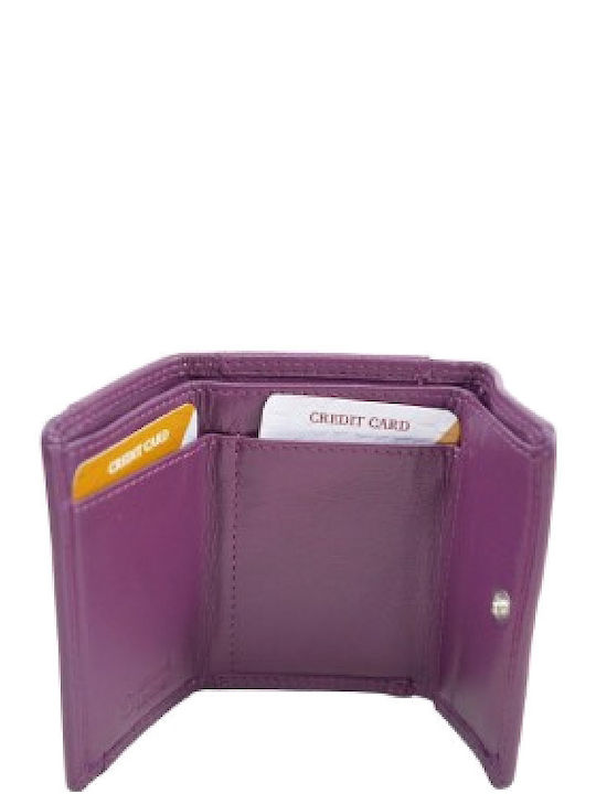 Kleine Leder Damenbrieftasche Lila
