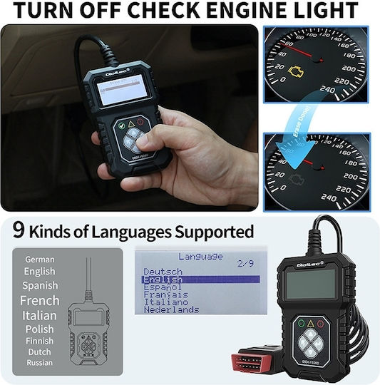 Qoltec Proline Obdii Eobd 8v-25v Διπλό Σύστημα Autodiagnose & OBD2-Scanner