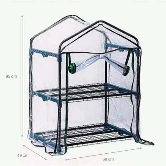 Dedra N04700 Gewächshaus Typ Haus mit Regalen 69x49x95cm