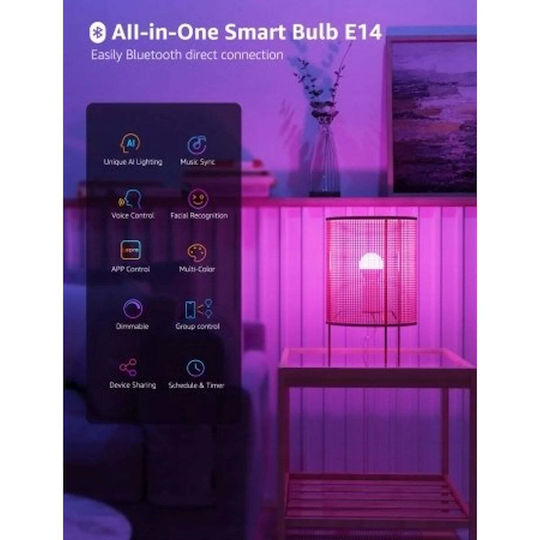 Lite Bulb Moments Smart Bulbs LED 4.9W for E14 Socket RGB 470lm 4pcs