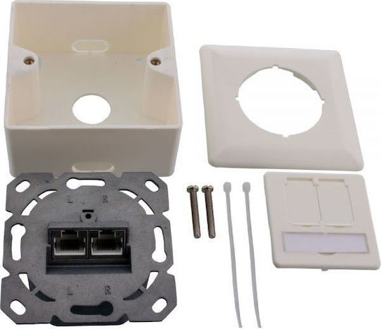 InLine Einzeln Außen-Netzwerksteckdose RJ45 Cat6a Weiß Farbe 76842S