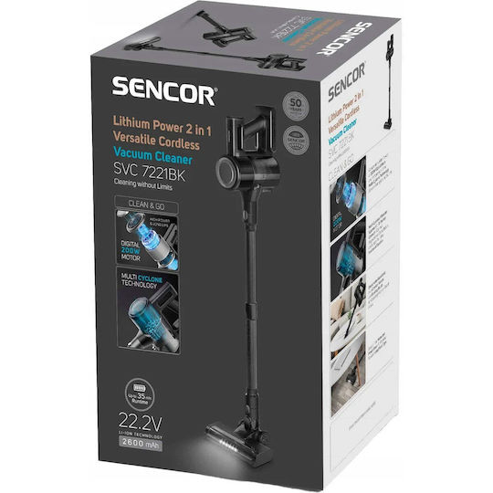 Sencor SVC 7221BK Rechargeable 2 in 1 Stick & Handheld Vacuum 22.2V Black
