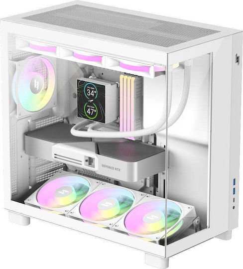GameMax NEX C53 WH Computergehäuse mit Seitenfenster Weiß